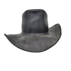 Vintage Leather Cowboy Hat Western Boho Festival Statement Style